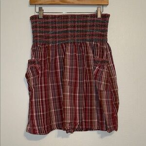 Mossimo Supply Co. Red stripes Plaid tube top